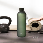 KIVY Tritan Water Bottle 2nd Generation (Black Clear, 50oz)