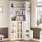 IRONCK Corner Bookshelf with LED Lights, 78.7" Tall Corner Bookshelves with 2 by IRONCK