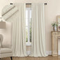 Burlap Curtains 90 Inches Long for Bedroom 2 Panel 100 Percent Blackout Linen by Pitalk