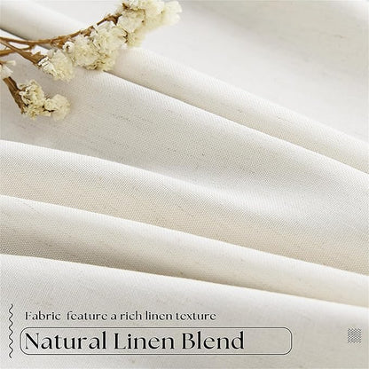 90 Inch Pinch Pleated Linen 100% Blackout Curtains Extra Wide Natural 60x90 | - Image 4