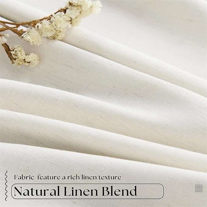 Natural 100% Blackout Pinch Pleated Linen Curtains 63 Inch Long - Image 5