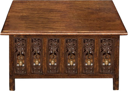 COTTON CRAFT Solid Wood Coffee Table – Ghanti Bells Hand Carved Center Table by COTTONCRAFT