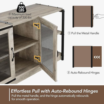 GarveeHome TV Stand for 65+ Inch TV, Rustic Entertainment Center TV Media - Image 3