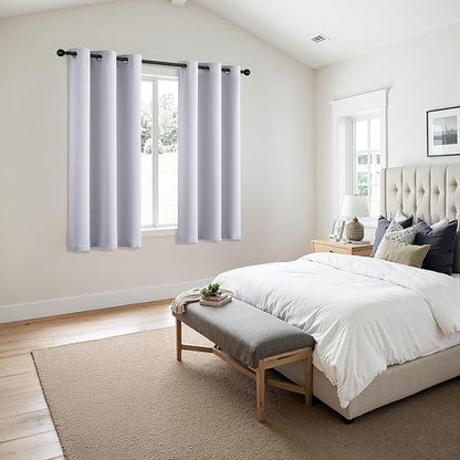 MIULEE Blackout Curtains for Bedroom 2 Panels 40x45 Inch Long Greyish White | - Image 6