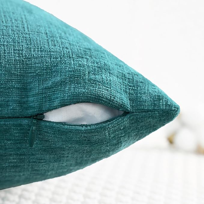 CaliTime Decorative Couch Throw Pillow Covers 20 X 12 Inches Teal | Pack of 2 - Image 4