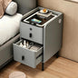 Smart Nightstand with Fingerprint Lock Drawers, Wireless Charging Support by YLACMALS