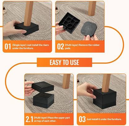 shouwuhho Furniture Risers, 12 Pack Bed Risers - Image 7