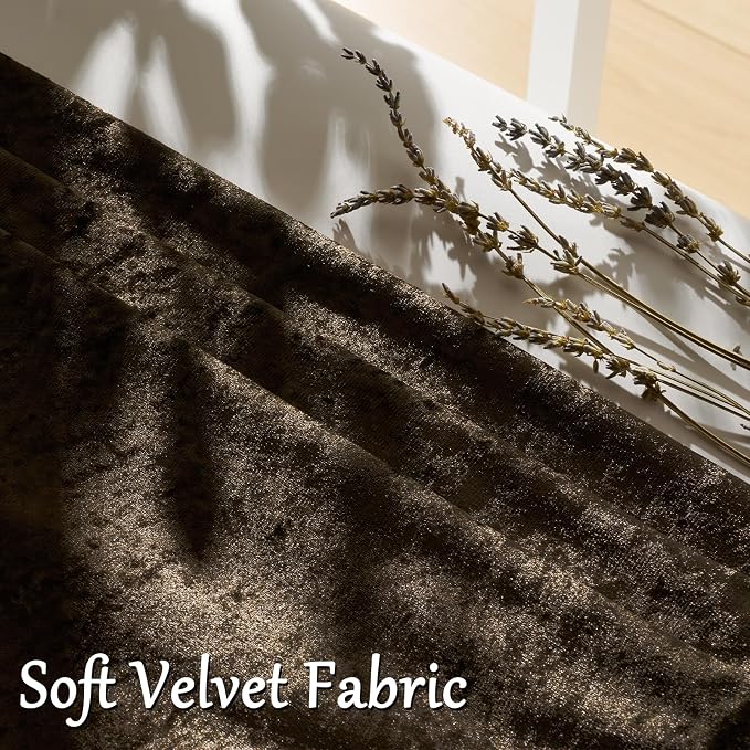 GIGIZAZA Crushed Brown Velvet Throw Pillow Covers 18x18 Pack of 2 | Decorative - Image 3