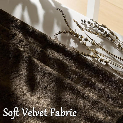GIGIZAZA Crushed Brown Velvet Throw Pillow Covers 18x18 Pack of 2 | Decorative - Image 3