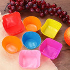 uxcell 36Pcs Silicone Cupcake Baking Cups, Silicone Muffins Liners Non-Stick Square Baking Cups, for Cooking Eggs Baking Muffins and Make a Cake(Red)