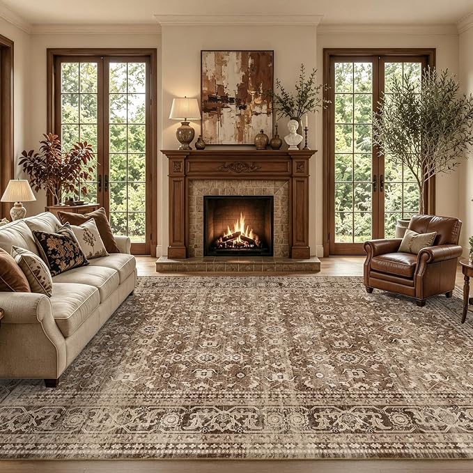 5x7 Ft Area Rugs for Living Room, Soft Non-Slip Machine Washable Rug, Vintage - Image 2