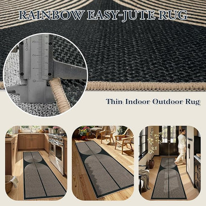 Lahome Enfys Modern Rainbow Kitchen Runner Rug, 2x8 Easy Jute Rug Runners - Image 4