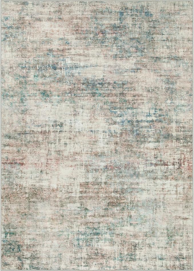 8x10 Area Rugs for Living Room: Washable Abstract Multi Color Carpet | Non-slip - Image 8