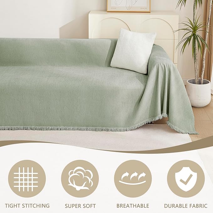 MYSKY HOME Sectional Couch Cover Blanket Living Room Furniture Protector - Image 2