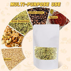 Jetmore-50pack-Smell-Proof-Bag, Reusable Zip Lock Bags with Window, Resealable Stand Up Packaging Bags, Brown Paper Pouches for Coffee, Tea, Herbs, Spice, Snack, Baked Goods, Goodie Bags