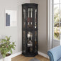 BELLEZE Lighted 3-Side Glass Display Curio Cabinet w/Tempered Glass Doors & by BELLEZE