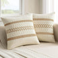 MIULEE Set of 2 Neutral Boho Decorative Pillow Covers 20x20 Inch | Farmhouse by MIULEE