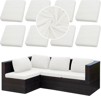 8PCS Patio Cushion Covers.Patio Furniture Couch SeatSlipcovers | Washable by SUKAIKEQA
