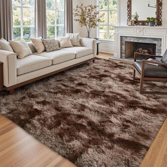 7x10 Ft Extra Large Shag Brown Area Rug by Cuzwlovita