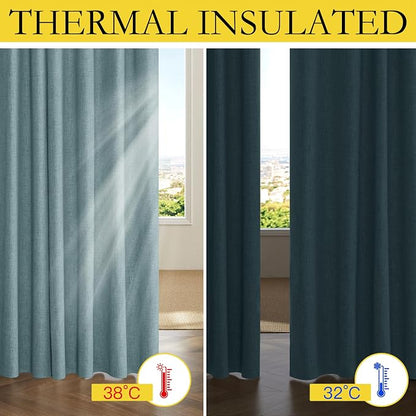 NICETOWN 100% Absolutely Blackout Linen Curtains - Image 4