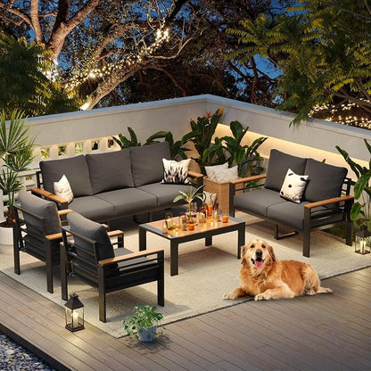 Aoxun Aluminum Patio Furniture Set 7 Seats, Oversized Outdoor Sectional - Image 9
