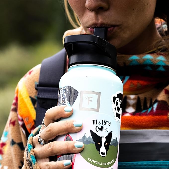 IRON °FLASK Camping & Hiking Hydration Flask with 3 Lids - Stainless Steel, Double Walled & Vacuum Insulated Water Bottle - Leak Proof & BPA Free (Black Marquina, Spout - 22 oz)