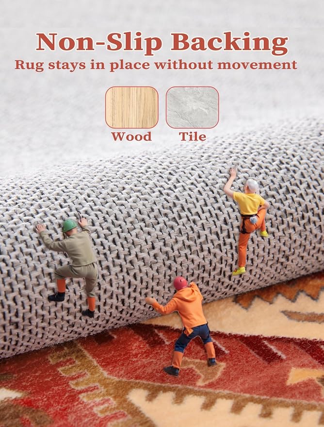 SERISSA 2x6 Washable Non Slip Boho Runner Rug - Image 4