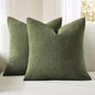 MIULEE Olive Green Chenille Couch Throw Pillow Covers, 18x18 | Set of 2 by MIULEE