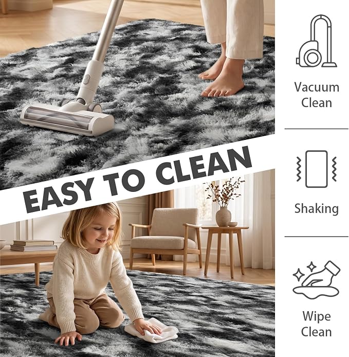 6x9 Ft Large Shag Rugs for Living Room Decor, Tie-Dyed Ultra Soft Fluffy Furry - Image 7