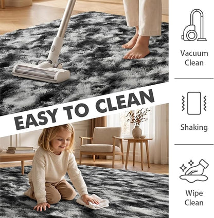 7x10 Ft Extra Large Shag Rugs for Living Room, Tie Dyed Ultra Soft Fluffy Furry - Image 7