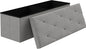 VECELO 43'' Folding Storage Ottoman Bench, Storage Chest, Linen Fabric Foot by VECELO