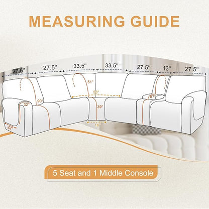 HDCAXKJ 100% Waterproof Reclining Sectional Couch Covers L Shape Recliner Sofa - Image 2