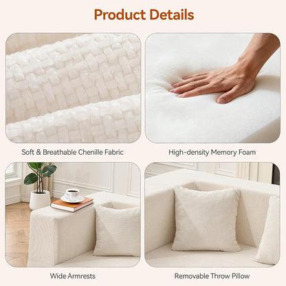 MONVANE Modular Sectional Sofa, Oversized 10 Seat Convertible U Shaped Couch - Image 4