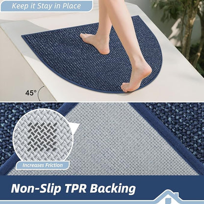 BEQHAUSE Dirt Trapper Door Mat 17" x 30" Half Circle Non Slip Rugs, Absorbent - Image 4