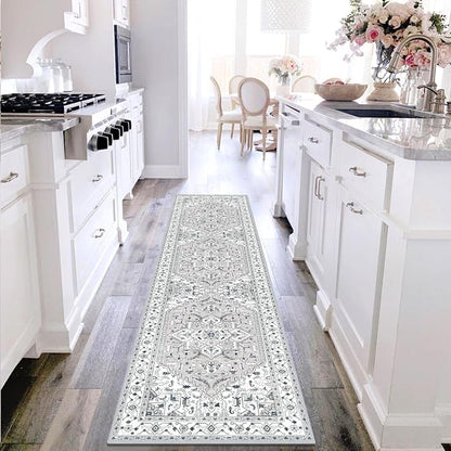 Yamaziot Washable Runner Rug, 2x8 Non-Slip Boho Vintage Hallway Kitchen Rug | - Image 8