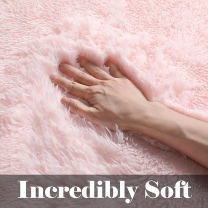 Pink 6x9 Area Rugs for Living Room Bedroom, Large Fluffy Bedside Throw Rug - Image 4