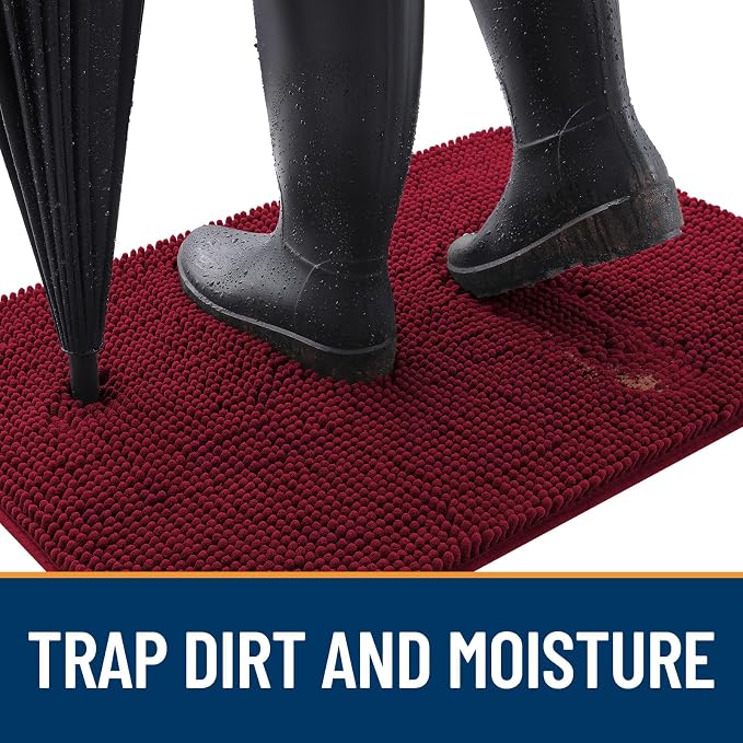 OLANLY Dog Door Mat for Muddy Paws 34x21, Super Absorbent Chenille Mud Mat | - Image 2