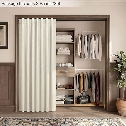 Pitalk Closet Curtains for Open Closet Doors Sliding Panels Burg 78 Inch Length - Image 8