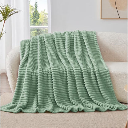 BEDELITE Ribbed Fleece Throw Blanket - Image 8