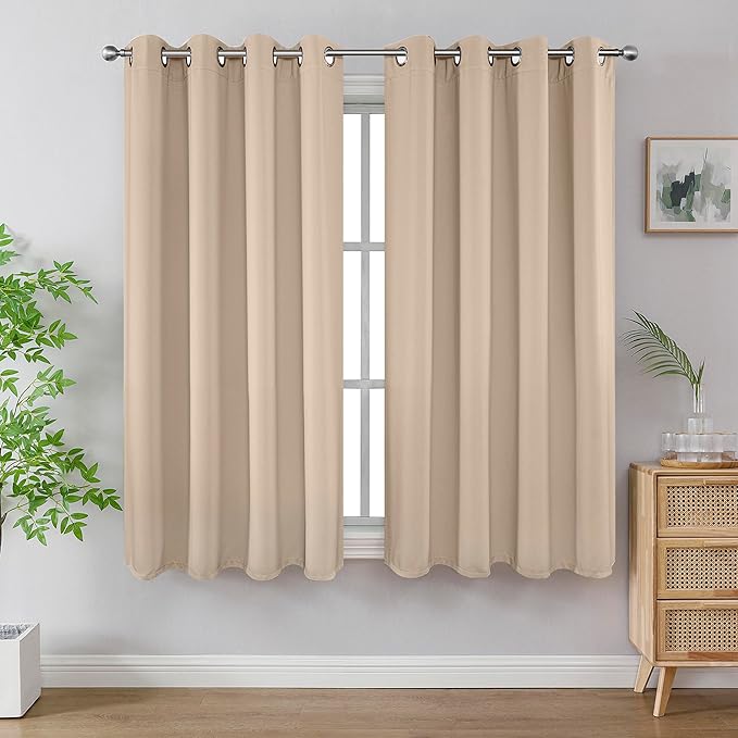 Joydeco Blackout Curtains 63 Inch Length 2 Panels Set, Thermal Insulated Long by JOYDECO