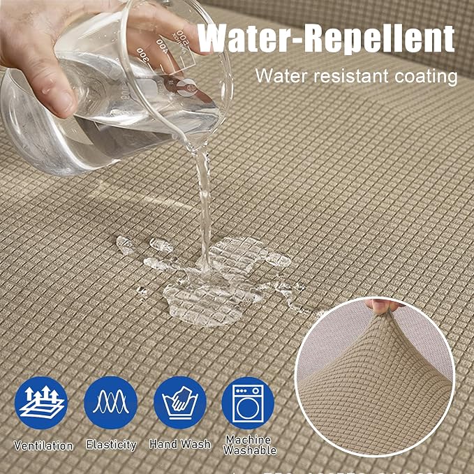 Water Repellent L Shaped Couch Covers 3 Pieces Sofa Seat Cushion Slipcovers - Image 2