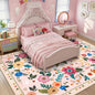 RELEANY Floral Washable 7x9 Area Rugs Pink | Flower Carpet Print Boho Cute Non by RELEANY