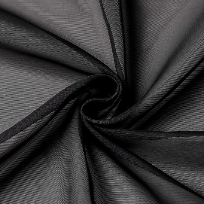 Extra Long Sheer Black Curtains - Image 9