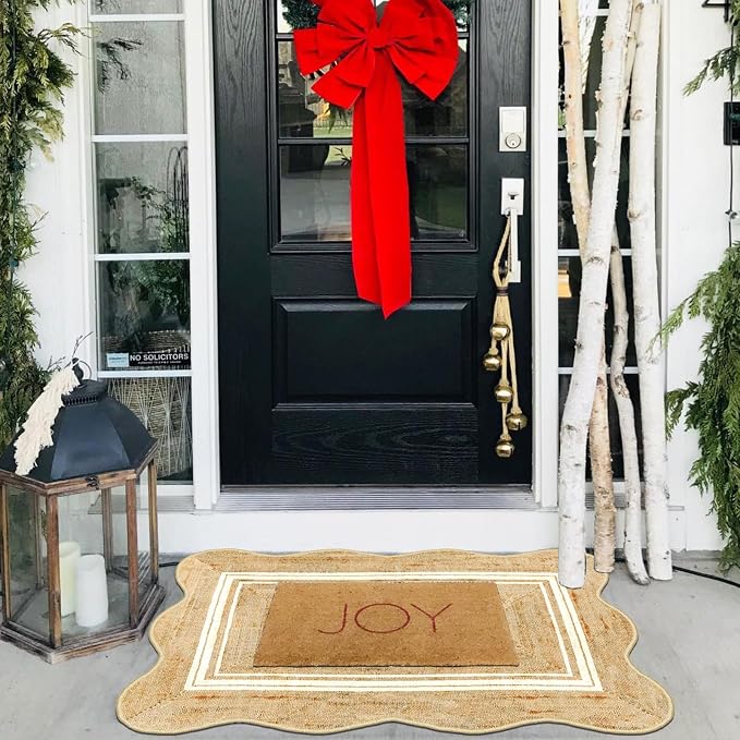 Front Door Rug - 2x3 Jute-Look Doormat Indoor Outdoor Entrance | Washable - Image 7