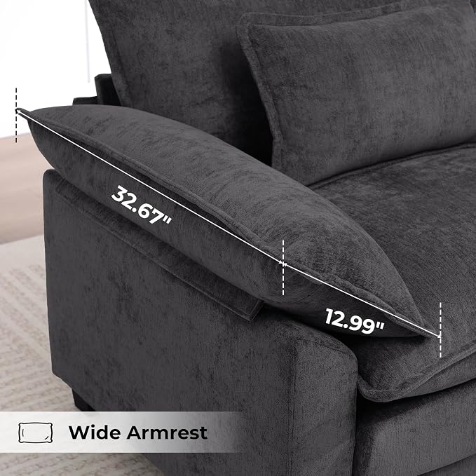 Oversized Accent Chair, Modern Upholstered Armchair Cloud Sofa Chair - Image 7