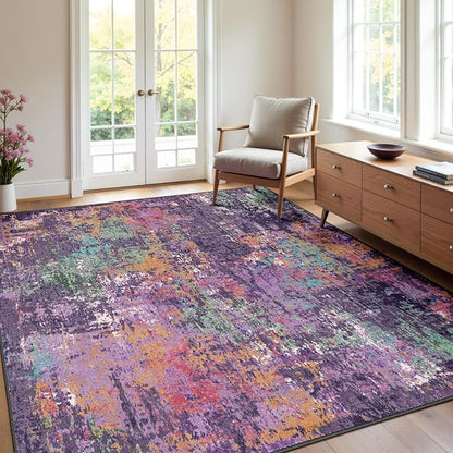 RELEANY Washable 4'x6' Abstract Area Rug by RELEANY