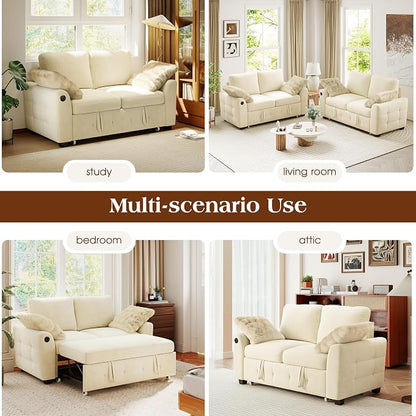 Ihanherry 59-inch Convertible Sofa Bed, Pull Out Sleeper - Image 7