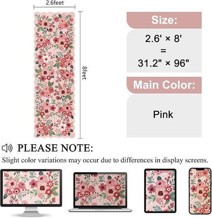 DUKINO 2.6x8 Runner Rug, Floral Washable Kitchen Rugs Non Slip, Stain Resistant - Image 2