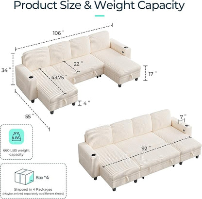 LINSY HOME Sectional Sleeper Sofa - Image 2