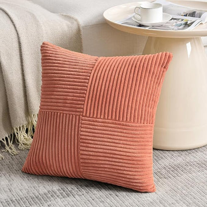 Fancy Homi 2 Packs Coral Decorative Throw Pillow Covers 18x18 Inch - Image 2
